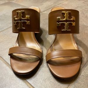 Authentic Tory Burch Eleanor sandals with wedge heel